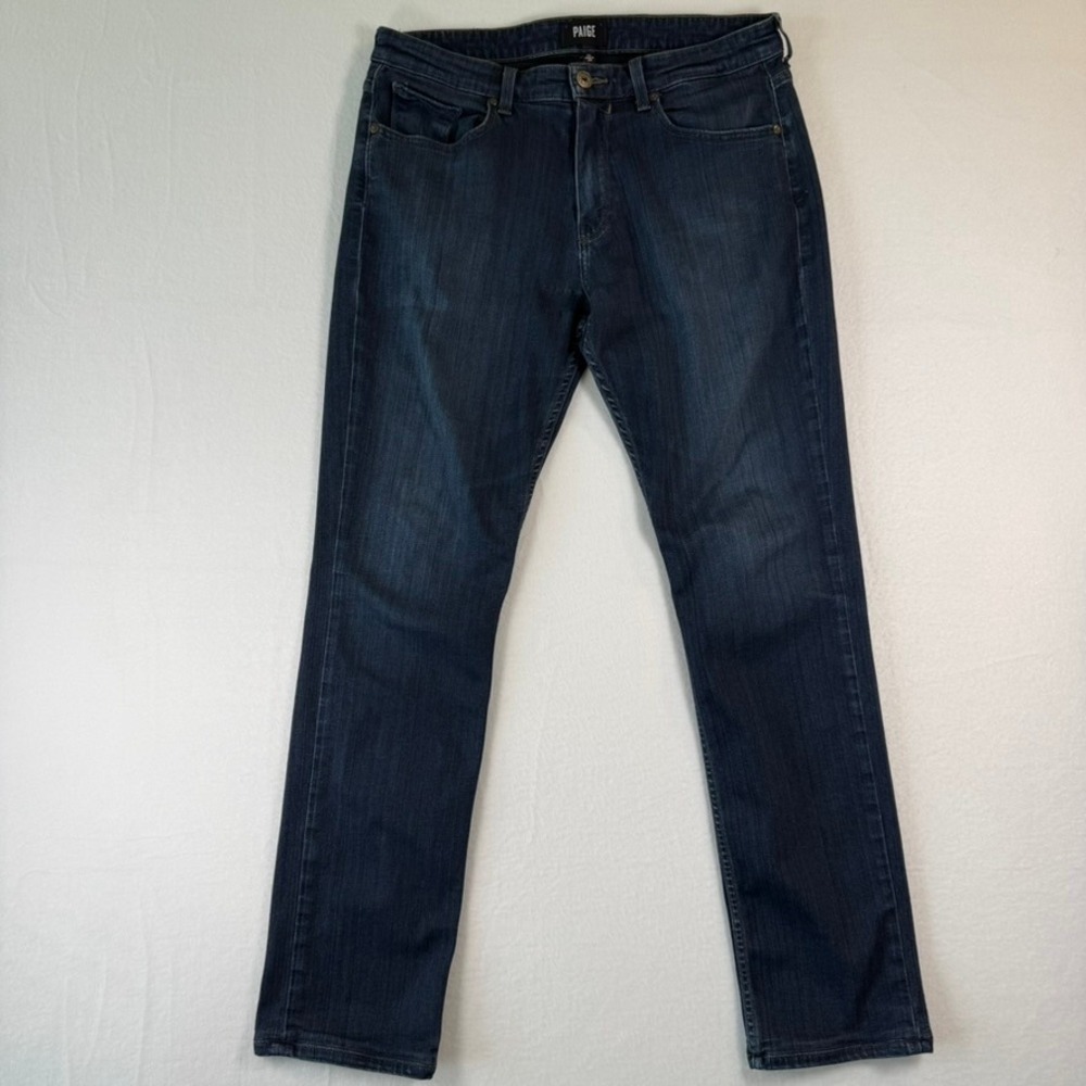 Paige Federal Slim Straight Leg Jeans Dark Wash Blue Mens Size 33 Made in USA